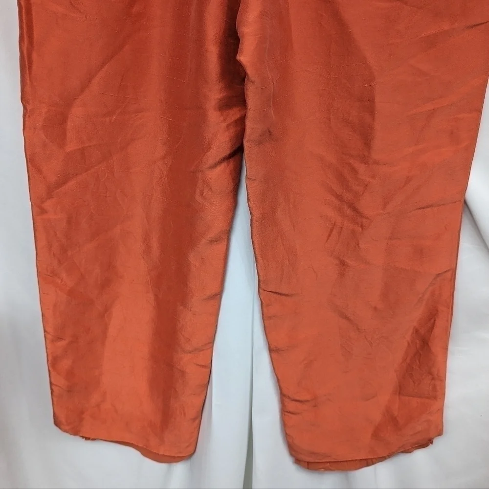 Ann Taylor Vintage Raw Silk Cropped Pants Sz M